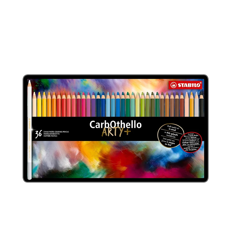 STABILO CarbOthello Metal Box of 36 Colours - Chalk-Pastel Coloured Pencil