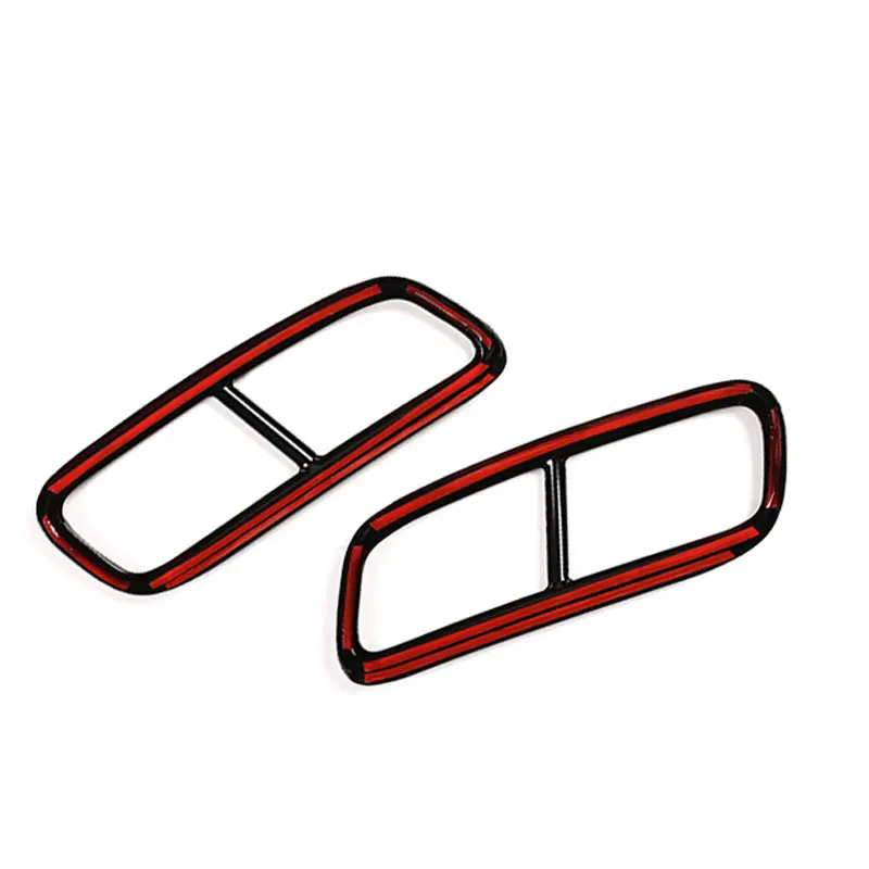 For Audi Q7 2016 2017 2018 Stainless Steel 2pcs Car Tail Muffler Exhaust Pipe Output Cover Protective Trim