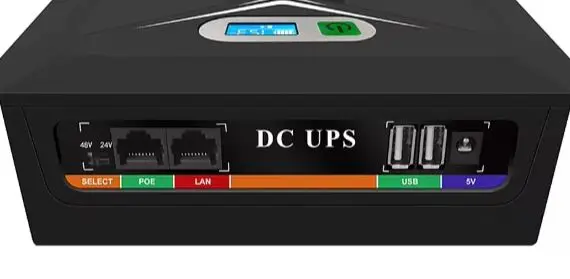 60000mAh DC Mini UPS 120W with 5V 9V 12V 24V 48V, Power Backup for Router Switch and Optical Cat