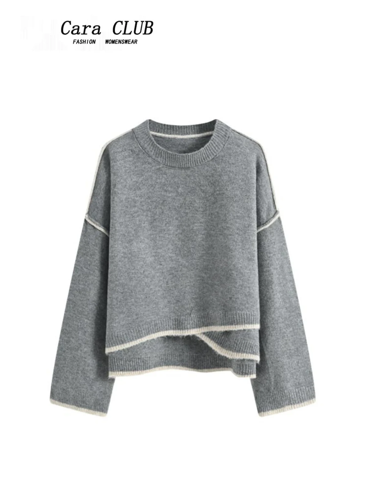 

plus Size Long Sve Knitwear Women's Autumn Belly Cover Slimming Trendy Top Korean Sle Loose Fit Daily Wear Polyester Fiber