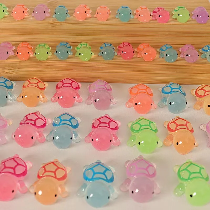 10pcs  Cute Simulation Luminous Turtles Charms For Pendant DIY Earrings Necklace Jewelry Accessories Finding
