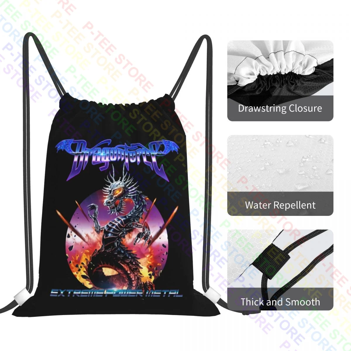 Dragonforce Extreme Power โลหะมังกรกระเป๋าสตางค์ Tas Gym น่ารักพับได้ Eco Friendly เสื้อผ้ากระเป๋าเป้สะพายหลัง