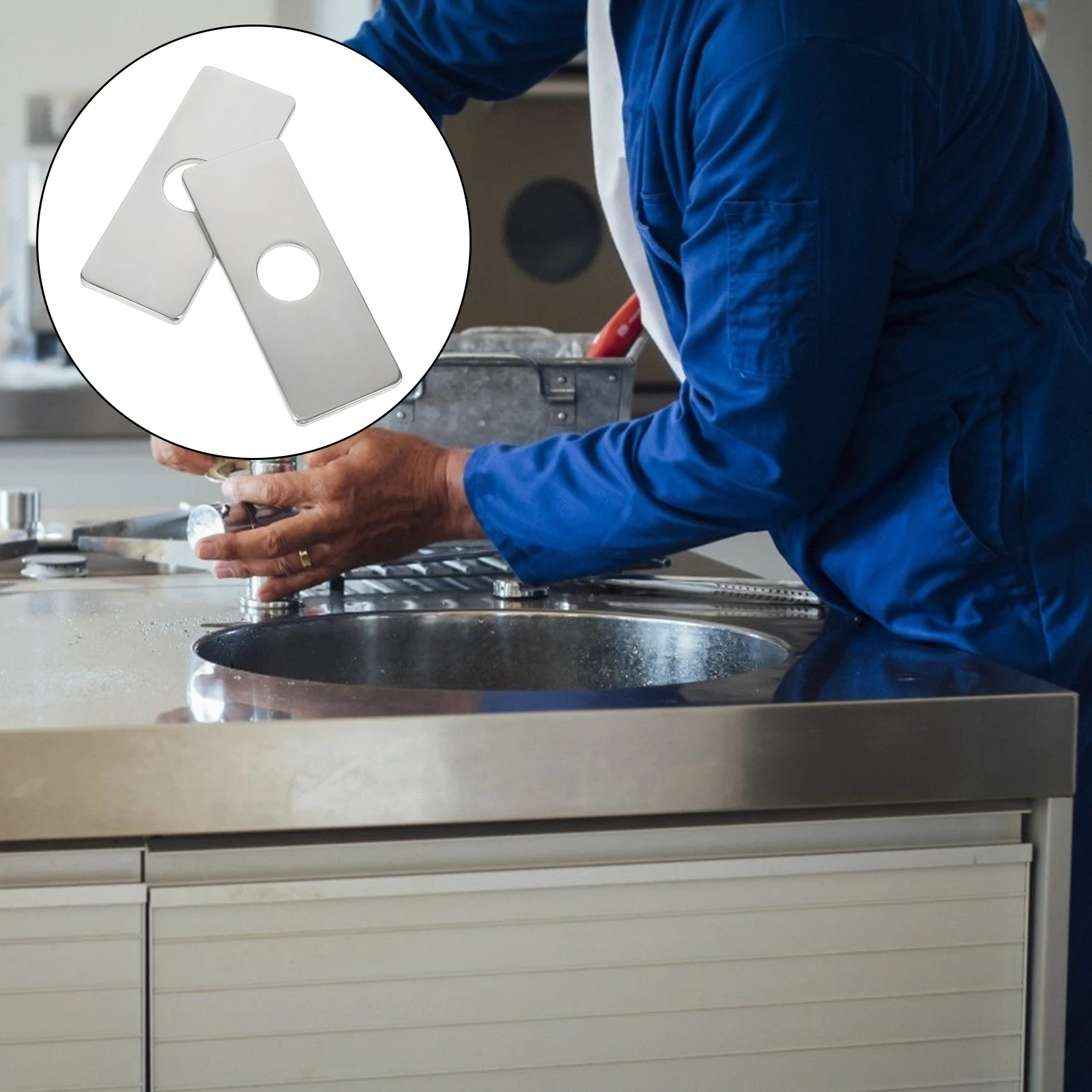 2 قطعة 4 بوصة لوحة شعار الفولاذ المقاوم للصدأ غطاء صنبور دائم العملي ديكور مطبخ المنزل صنبور لوحة الحنفية Escutcheon