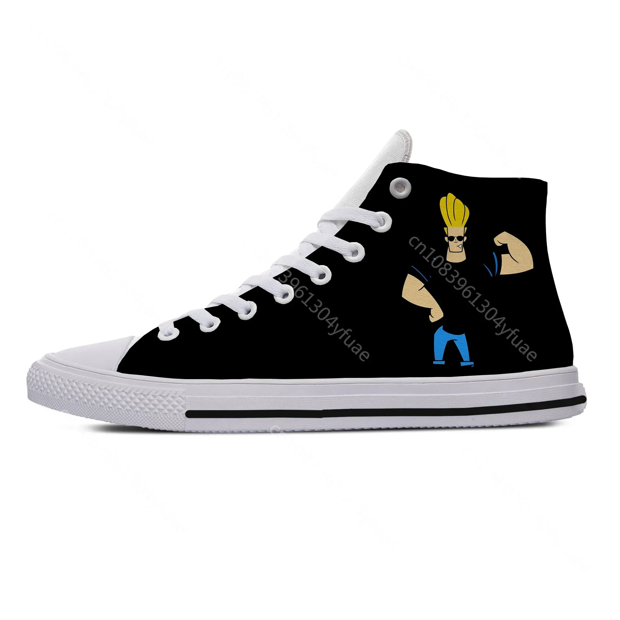 Johnny Bravo Biceps Fitness Shoes Red MuscleNerd Bodybuilding Top Quality Cartoon Lightweight Breathable Man Latest Board Shoes view 2