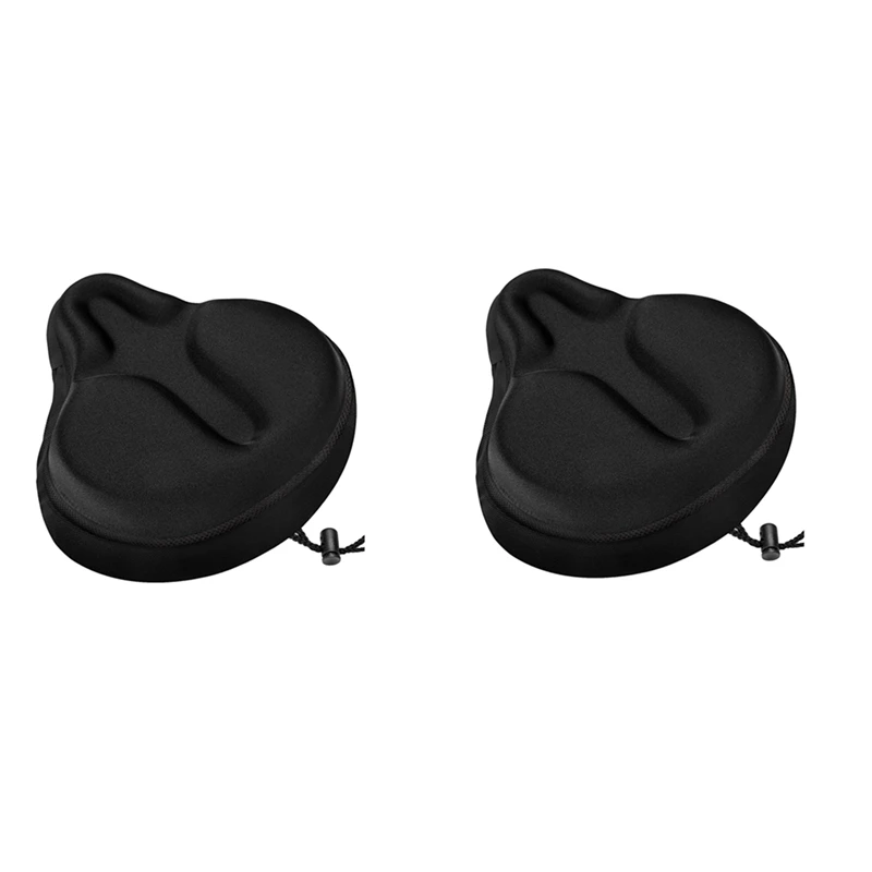 2X Bike Seat Cushion - Bike Seat Cover For Bicycle Seat And Exercise Bike, For Peloton, Cruiser, Stationary Bike Seats