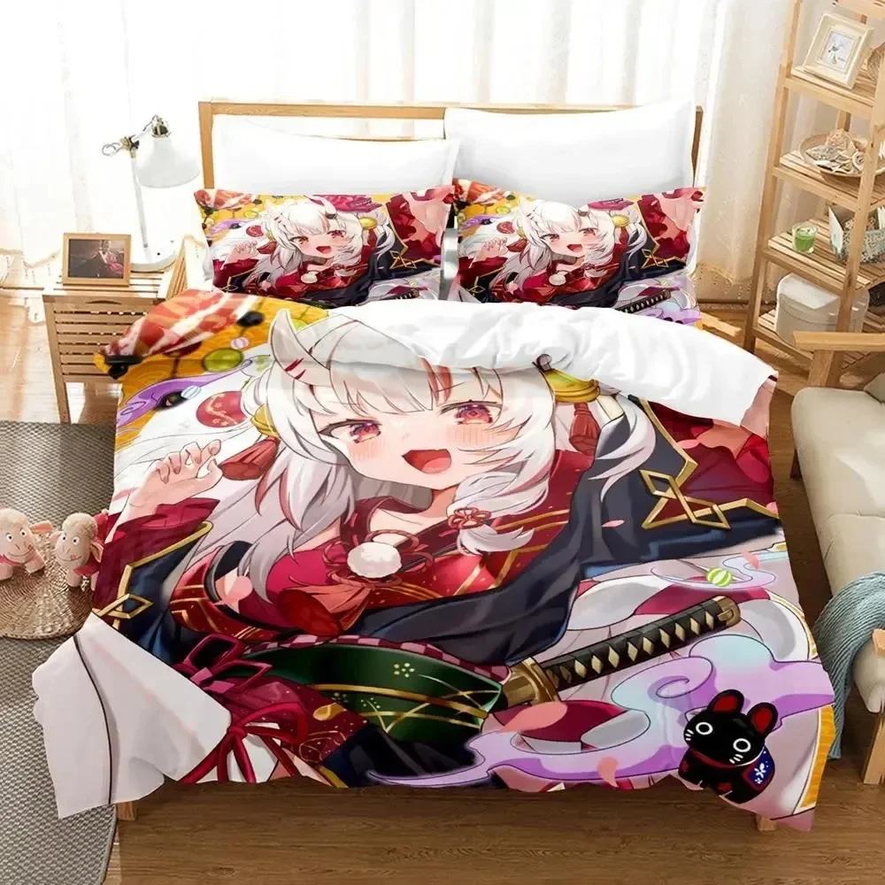 3D Print Anime Nakiri Ayame Bedding Set Duvet Cover Bed Set Quilt Cover Pillowcase Comforter king Queen Size Boys Adult