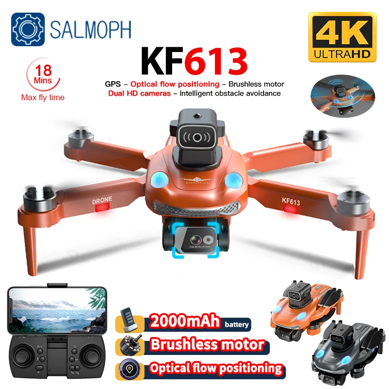 KF613 GPS Drone With 4K Camera Obstacle Avoidance  FPV Quadcopter Brushless Motor 5G WIFI 18min Flight Mini Dron Gift for Kids