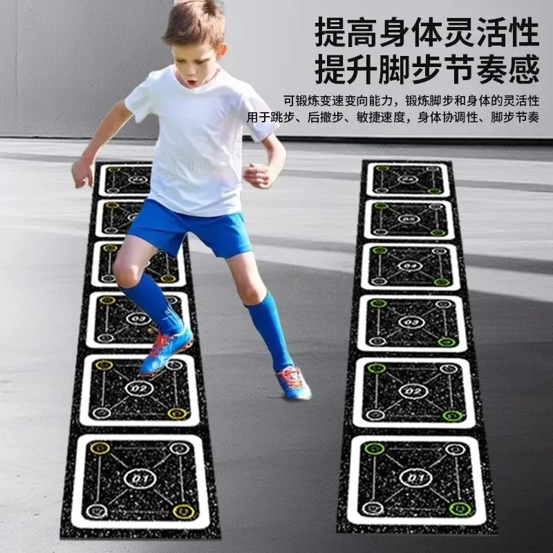 Soft Ladder Fun & Interactive Fitness Pad - Kid-Friendly Durable Non-Slip Hopscotch, Easy-to-Use Gym Footwork Mat (Diatom Mud)