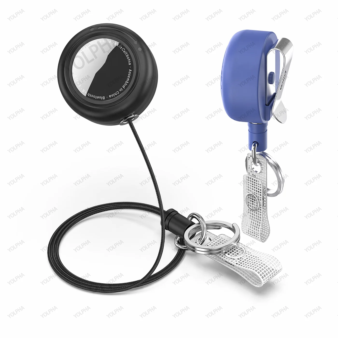 AirTag Protective Anti-Loss Case with Back Clip Retractable Reel Lanyard Keyring GPS Tracker Cover for Keys Dog Cat Backpacks view 4