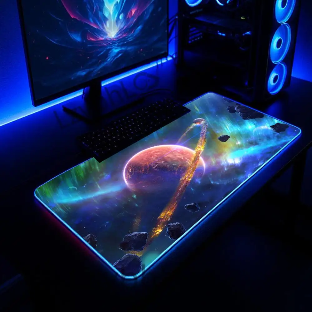 

Лидер продаж RGB Planet коврик для мыши XXL ковер компьютерная игровая клавиатура настольный коврик противоскользящий коврик для мыши игровые аксессуары 900x400 мм