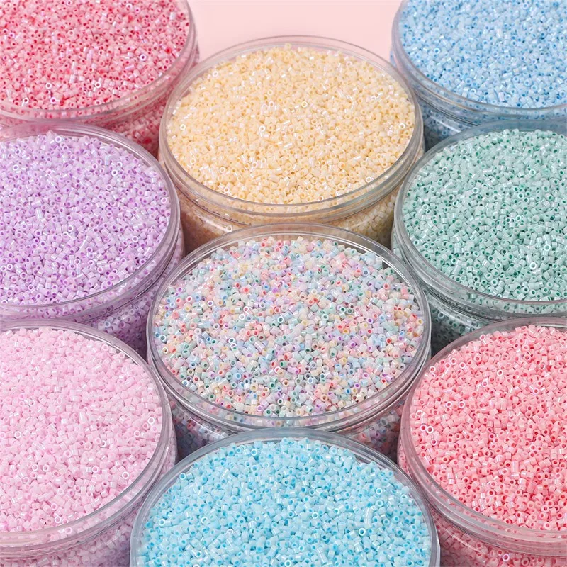 500pcs 2mm DB Glass Beads 10/0 AB Iridescent Rainbow Opaque Color Seed Bead for DIY Jewelry Making