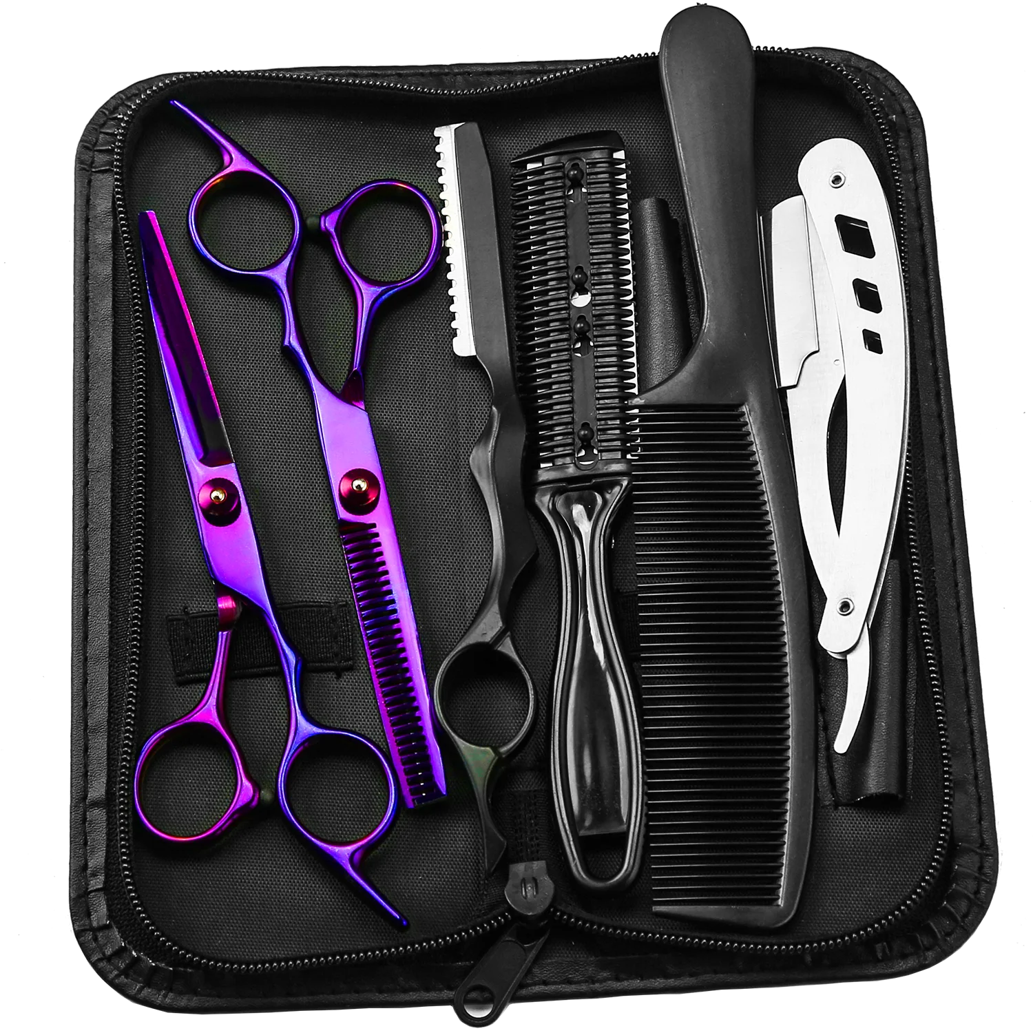 

Профессиональный набор 6-дюймовых ножниц для волос из нержавеющей стали — для правшей парикмахеров и стилистов с текстурированными волосами