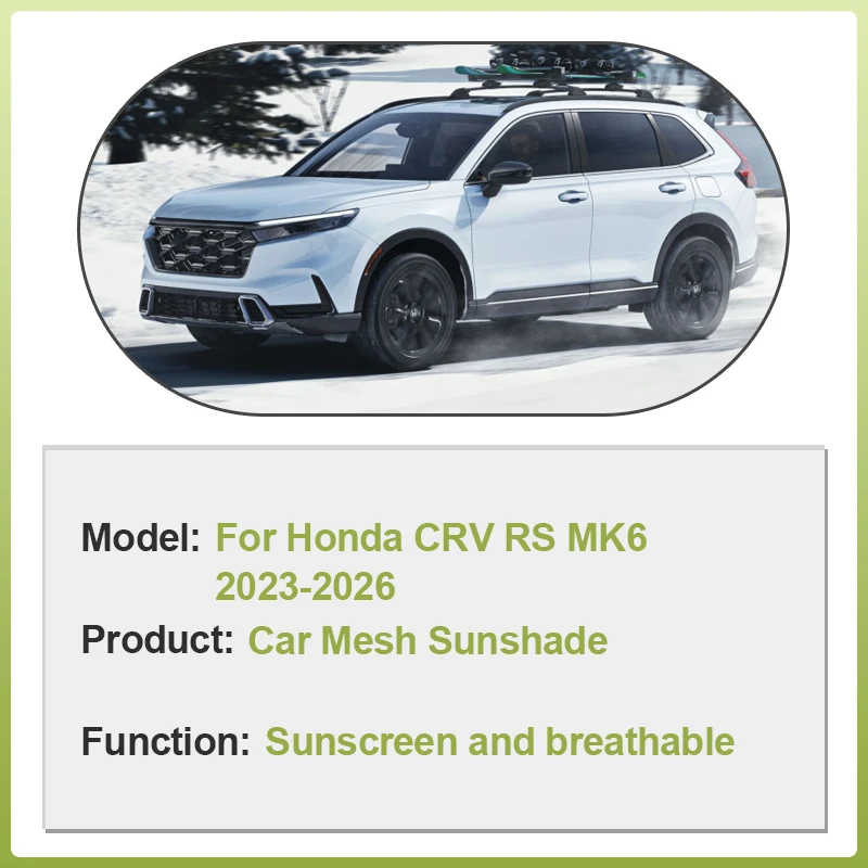 Sunshade Mesh For Honda CR-V CRV RS MK6 2023 2024 2025 2026 Magnetic Auto Window Frame Curtain Net Anti-Mosquito UV Protector