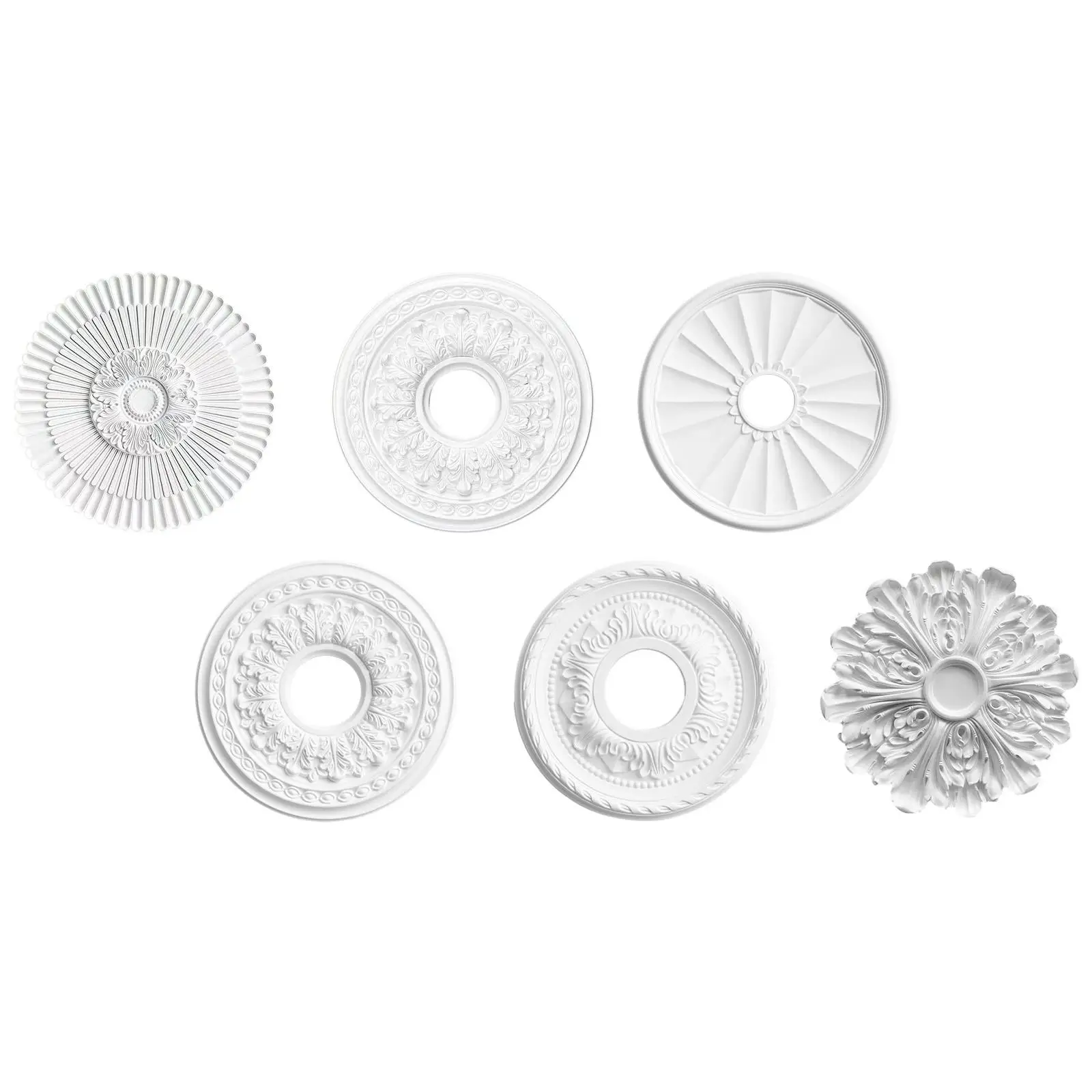 Classic PU Ceiling Medallion European Pattern Chandelier Canopy for Home Ceiling Light Fixture Replacement