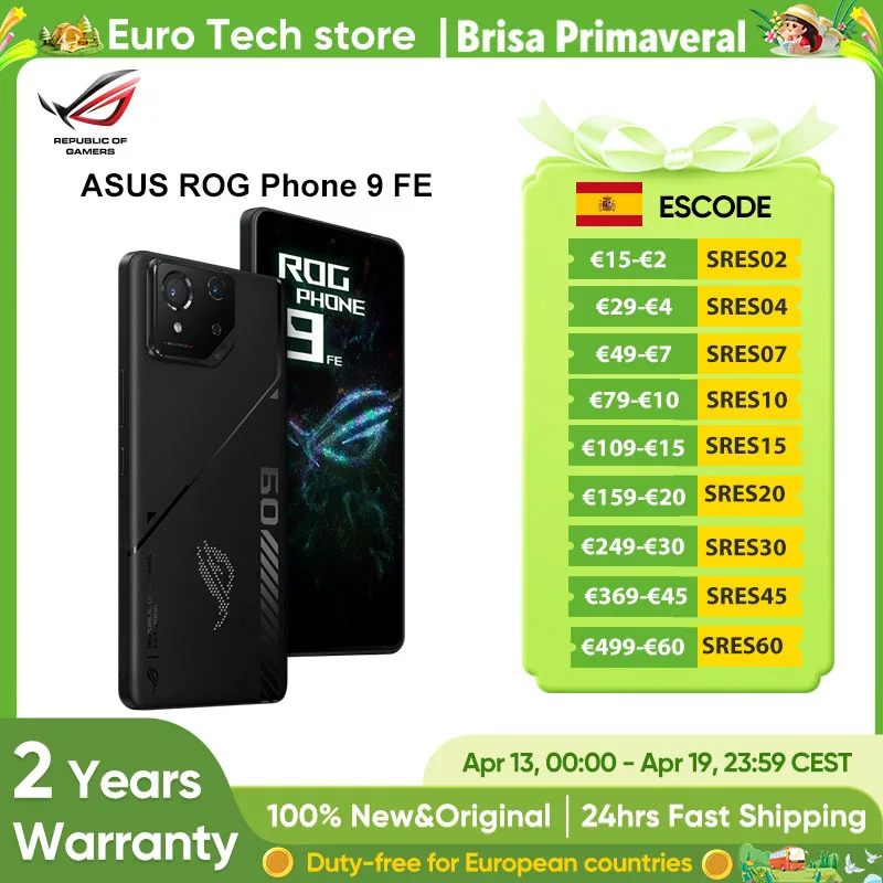 Version Globale ASUS ROG Phone 9 FE 5G Smartphone Snapdragon 8 Gen 3 6.78'' 65W charge rapide �cran AMOLED 185Hz 5500mAh Android 15