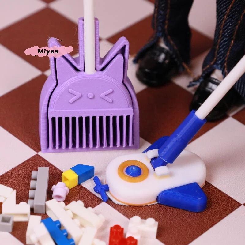 1 stks miniatuur poppenhuis stoffer simulatie modelvliegtuigen mop pop accessoires DIY decoratie voor creatieve speelsets