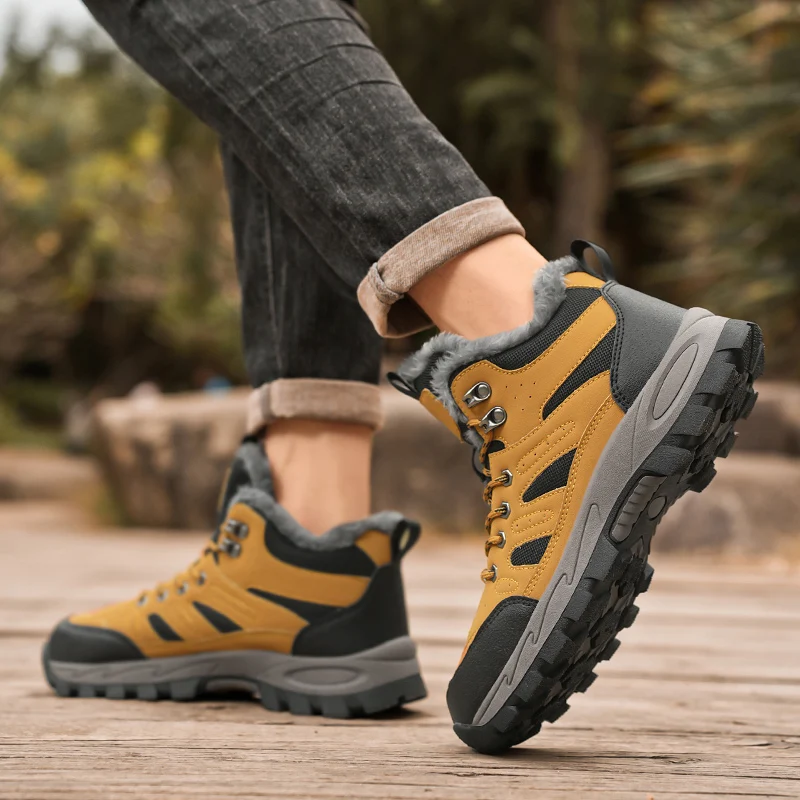الرجال كبيرة الحجم اللون منعت المضادة للانزلاق منتصف أعلى تنفس تقسم المواد المهنية كل موسم أحذية المشي لمسافات طويلة في الهواء الطلق #1