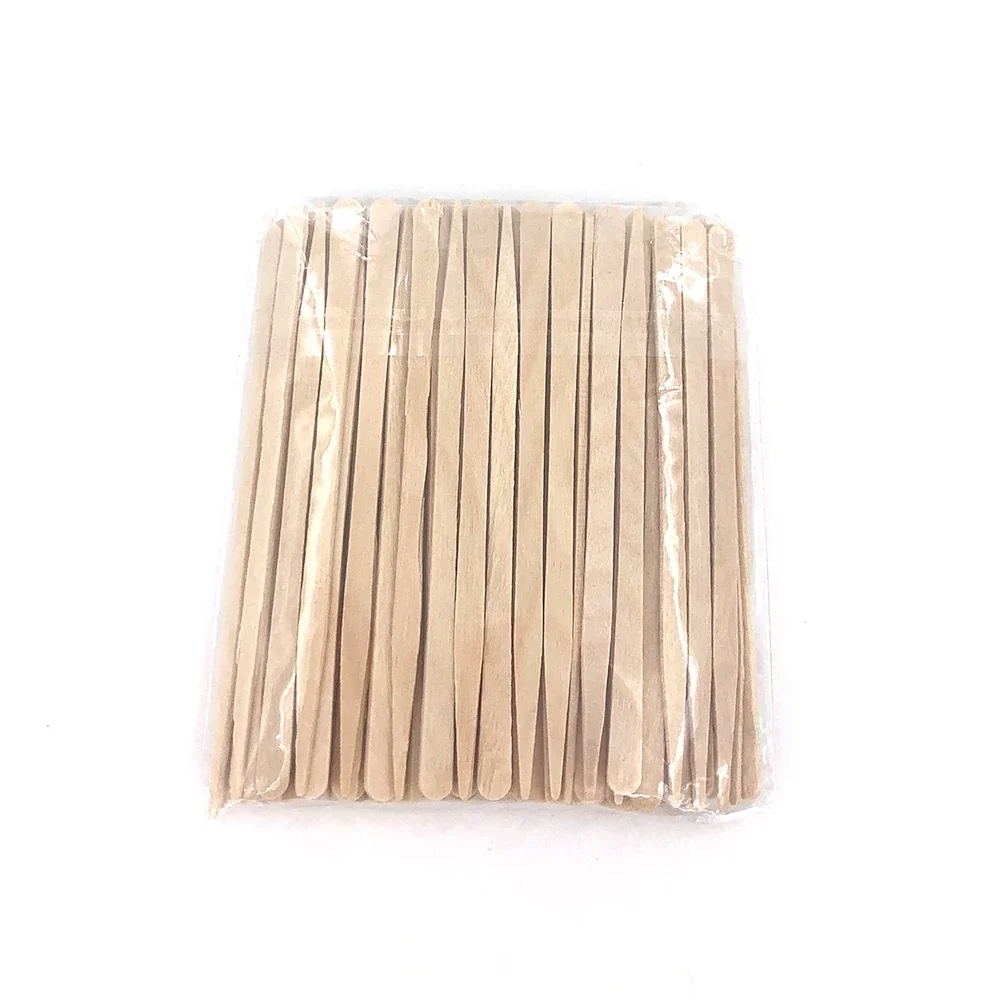 200/100PCS Holz Haar Entfernung Stick Gesicht Wachs Sticks Enthaarung Spachtel Körper Augenbraue Applikator Glatte Zunge Spatel Schönheit – Detail 3