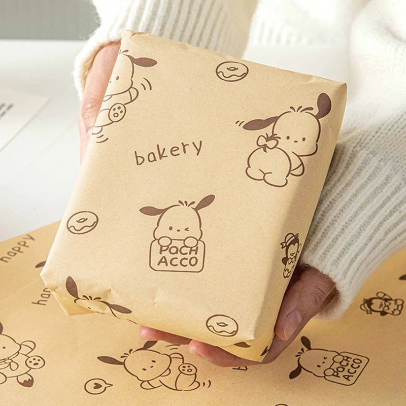 

50PCS Food Grade Sandwich Packaging Paper Oil Resistant Paper Natural Color Meal Tray Pad Paper