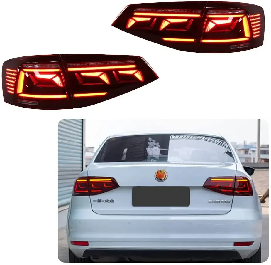 LED Tail Lights For VW Volkswagen Jetta 2015 2016 2017 2018 Sequential Indicator Rear Lamps Assembly Full LED