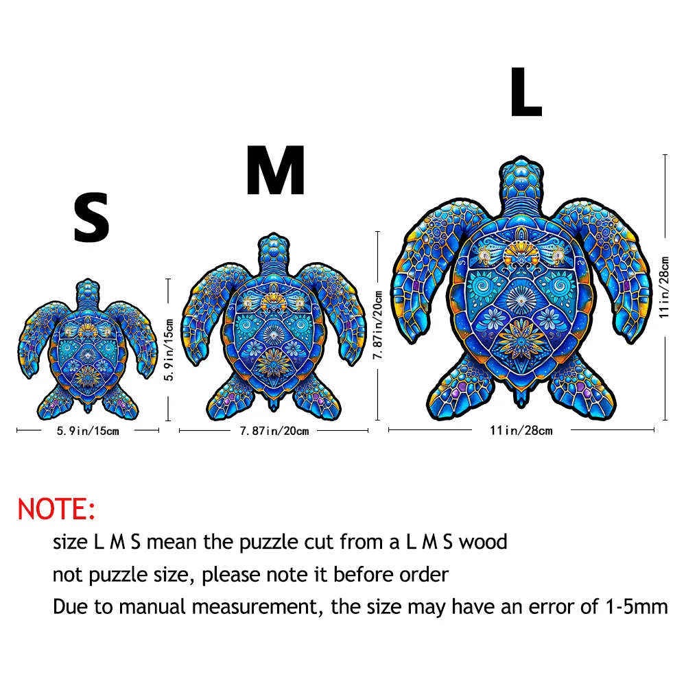 Houten puzzels, zeeschildpad legpuzzels Uniek gevormde houten puzzel voor volwassenen en kinderen, familiespel