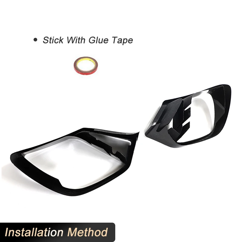 ألياف الكربون سيارة الضباب ضوء تنفيس الهواء الزخارف لمرسيدس بنز AMG GT43 GT50 GT53 هاتشباك 2019-2022 المصد الأمامي غطاء مصباح الضباب #6