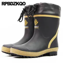 Slip On Rubber Fishing Boots Men Cheap Shoes Tall Winter Plus Size Rain Pvc Mid Calf Waterproof Durable Casual Rainboots Fur