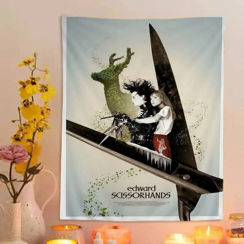 

E-Edward S-ножницы с принтом, большой настенный гобелен, подвесной Таро, хиппи, настенные коврики, дешевый настенный гобелен в стиле хиппи для общежития