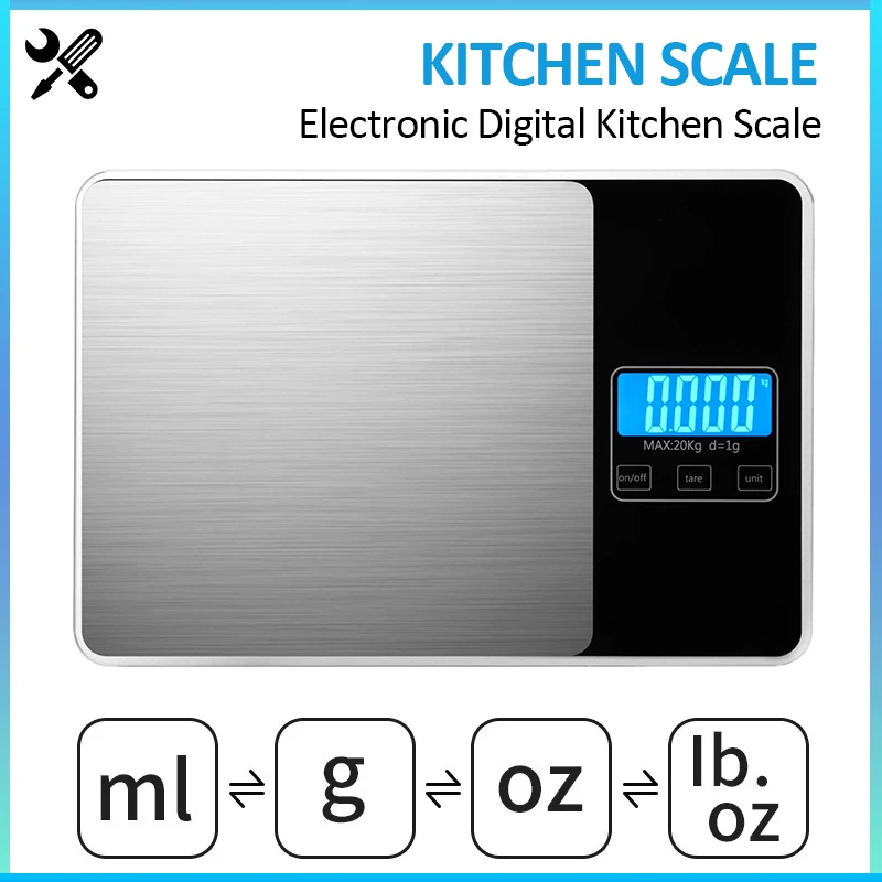 

Digital Food Scale Weight Grams and OZ, 15kg/1g Kitchen Scale for Cooking Baking,High Precision Electronic Scale LCD Display