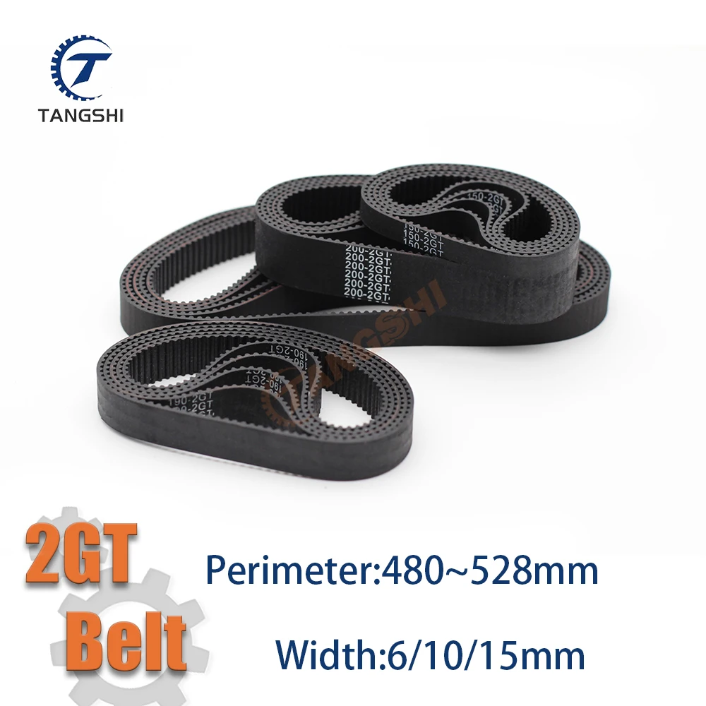 

2GT 2MGT Closed Loop Timing Synchronous Belt Perimeter 480 484 488 490 492 494 500 506 516 520 524 528mm GT2 Belt Width6/10/15mm