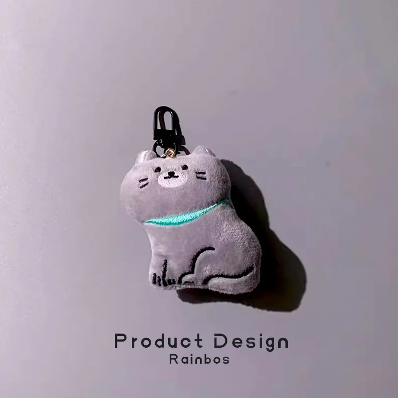 New Cute Ins Wind Small Fresh Simulation Animal Cat Plush Keychain Pendant Creative Cartoon Cat Plush Backpack Pendant