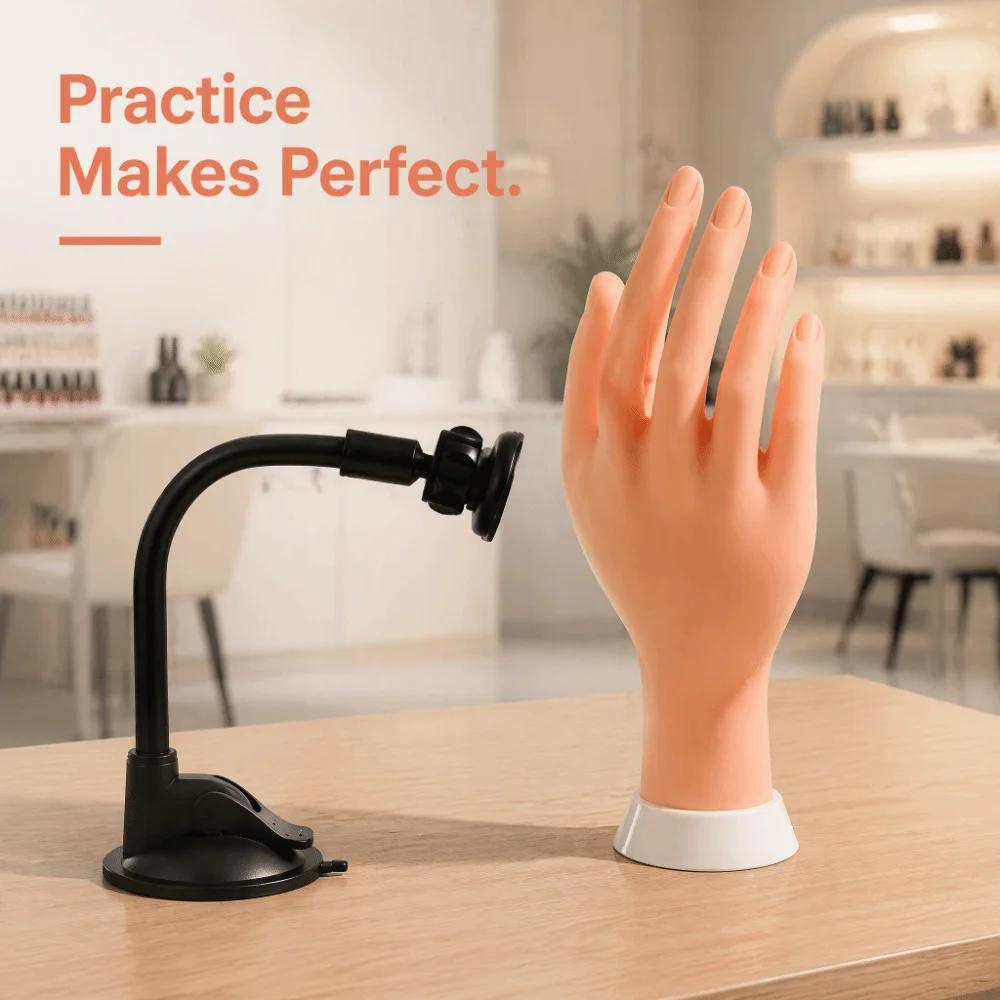 1 Set Magnetic Nail Art Practice Hand Bendable Positioning Flexible Training Mannequin Hand Soft Adjustable