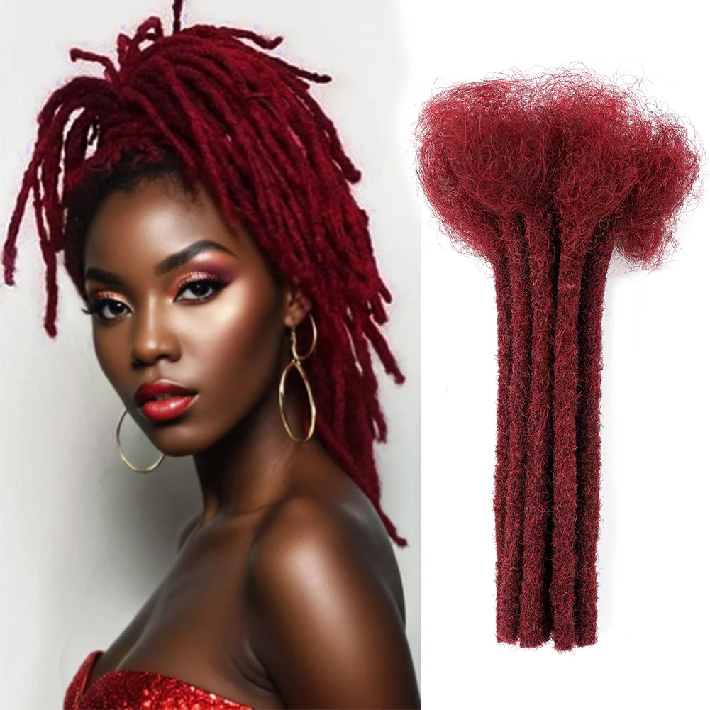 99J Dreadlocks Brazilian Virgin Human Hair  10 Strands Crochet Braid Hair Loc Extensions 0.6 cm Kinky Braiding Microlocks