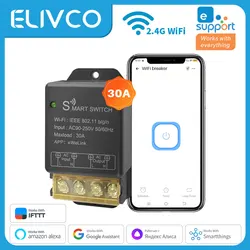 eWelink Smart Home WiFi Switch 30A AC90-250V Wireless Remote Control On Off DIY Circuit Breaker Works with Alexa Google Home