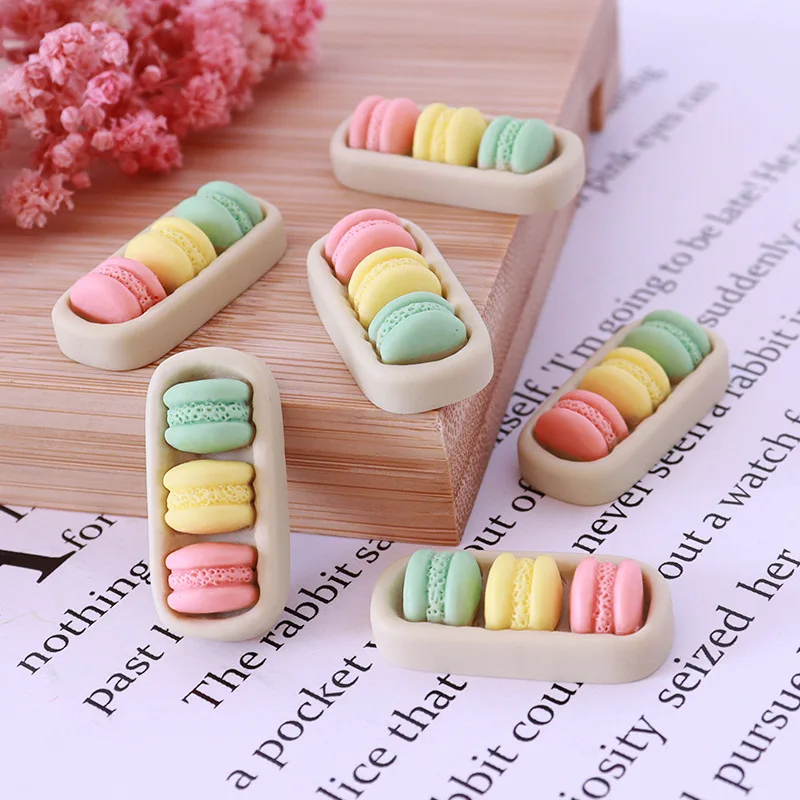 Mini Macaroon Cake Dessert Kitchen Scene Macaroon Dollhouse Miniature Handmade DIY Decorations Food Play Resin Home Decor Crafts