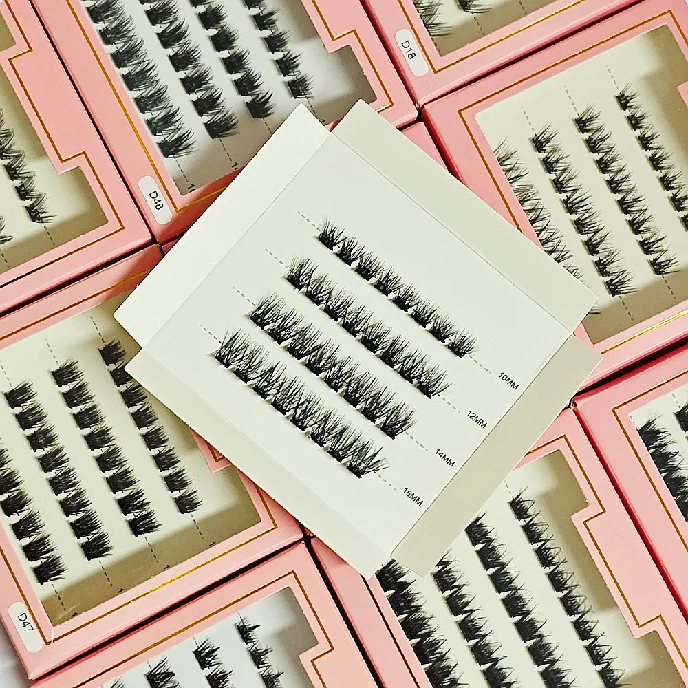 Pre-Glued DIY Eyelash Kit Segmented Cluster Lashes Self-Adhesive Press Technology Private Label Makeup Accessory