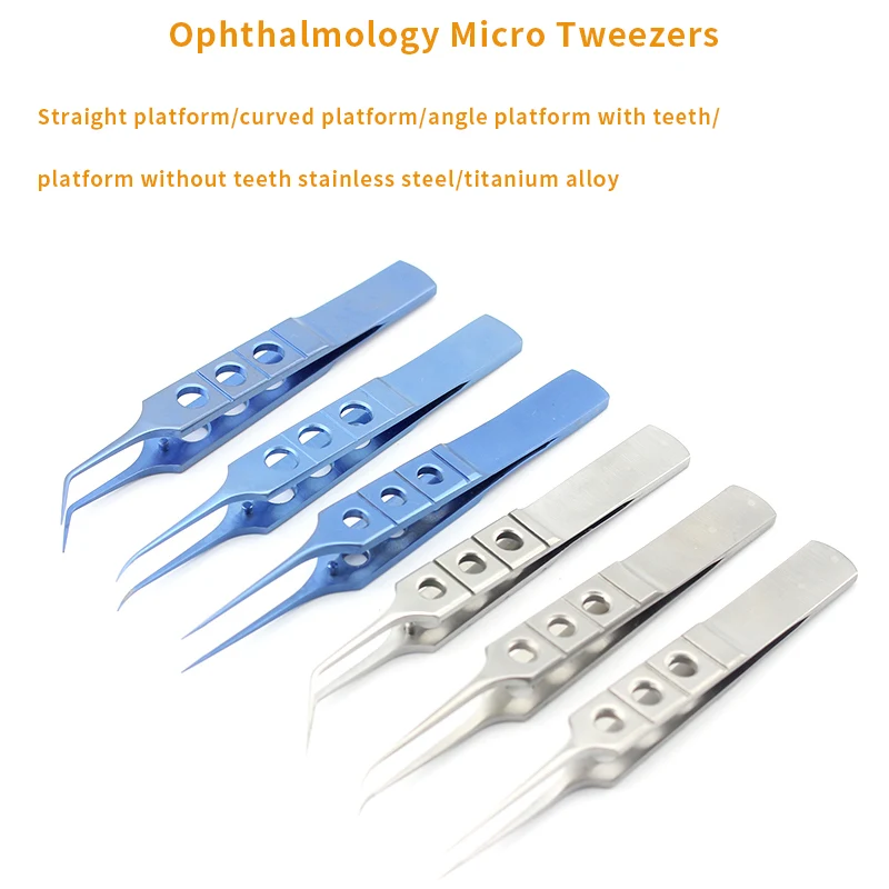 Stainless Steel Microsurgery Tweezers for Double Eyelid Plastic Surgery Ophthalmology Platform Fat Removal Surgical Instrument