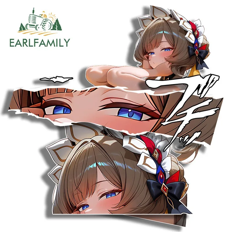EARLFAMILY Sandrone Genshin Impact Fanart Car Sticker Personality Peeker Eyes Bumper Rear Windshield Decal Fashion Car Label