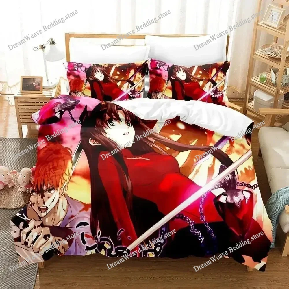 FateStay Night Unlimited Blade Works Cartoon Poster Sheets Quilt Covers Bedding Dormitory Sheets Bedding Set Soft Warm Bedding74