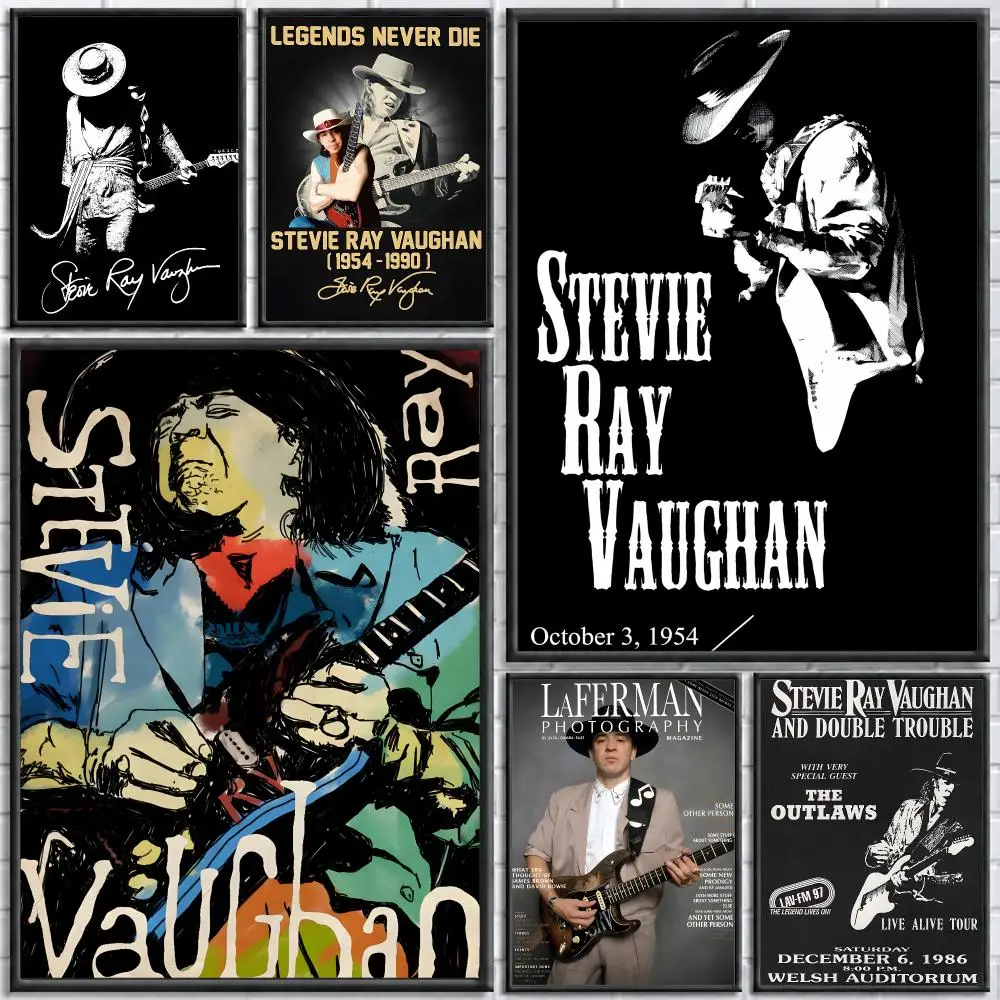 Guitarist Stevie Ray Vaughan   Print Wall Art Pictures Canvas Painting Living Room Bedroom Home Decor Poster