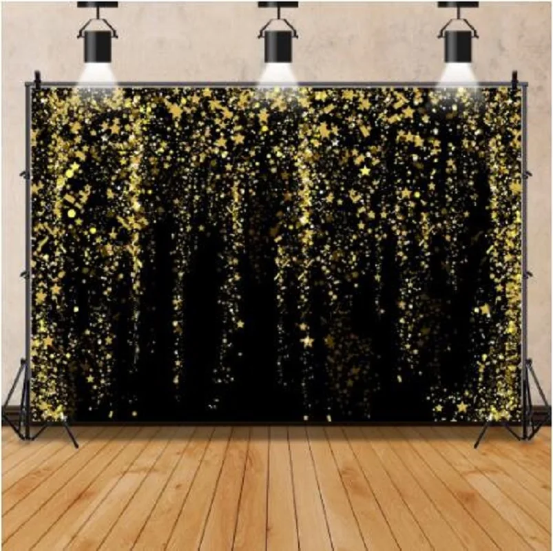 1920s Photography Backdrop Black And Gold Roaring 20s Gatsby Birthday Party Background For Wedding Art Vintage Dance Jazz