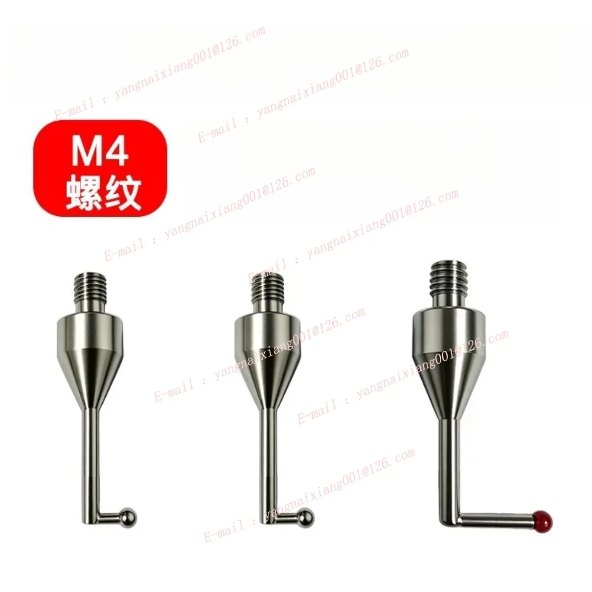 CNC Ruby /Cemented Carbide L Style Stylus M4 Thread Ball‑tip Blind Hole Stylus Ball Probe M4 L‑shaped Ruby Ball Stylus