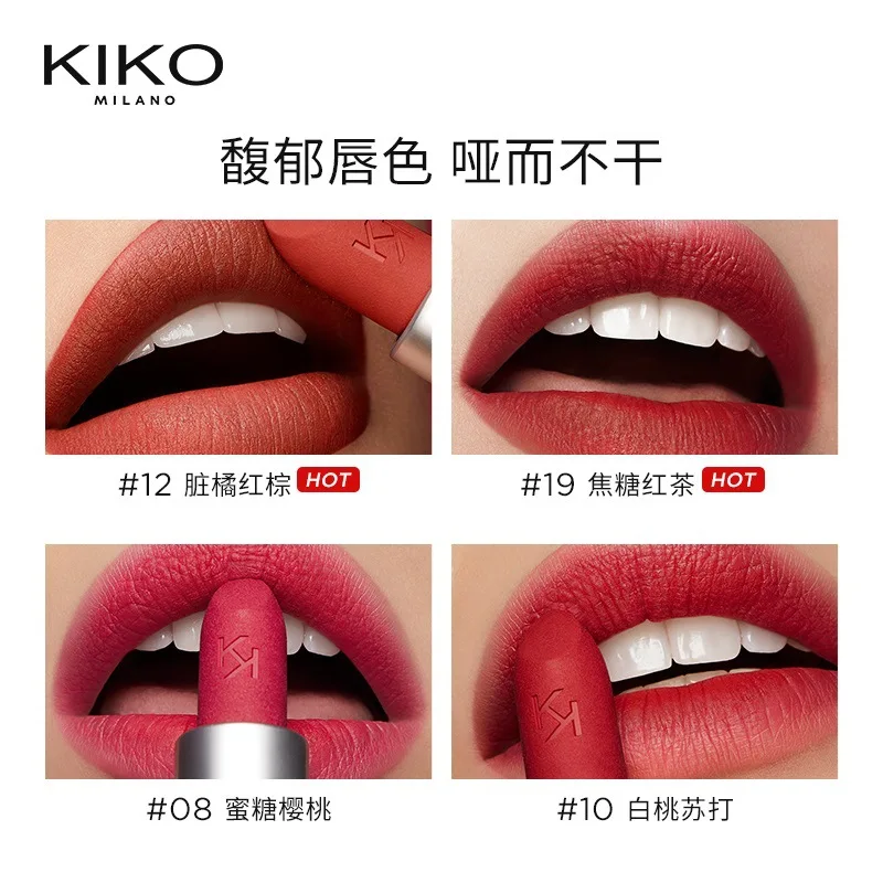 Italy KIKO High Quality Brand Lipstick Matte Satin 13 Colors Long Lasting Waterproof  Lip Stick Lips Beauty Makeup Comestics