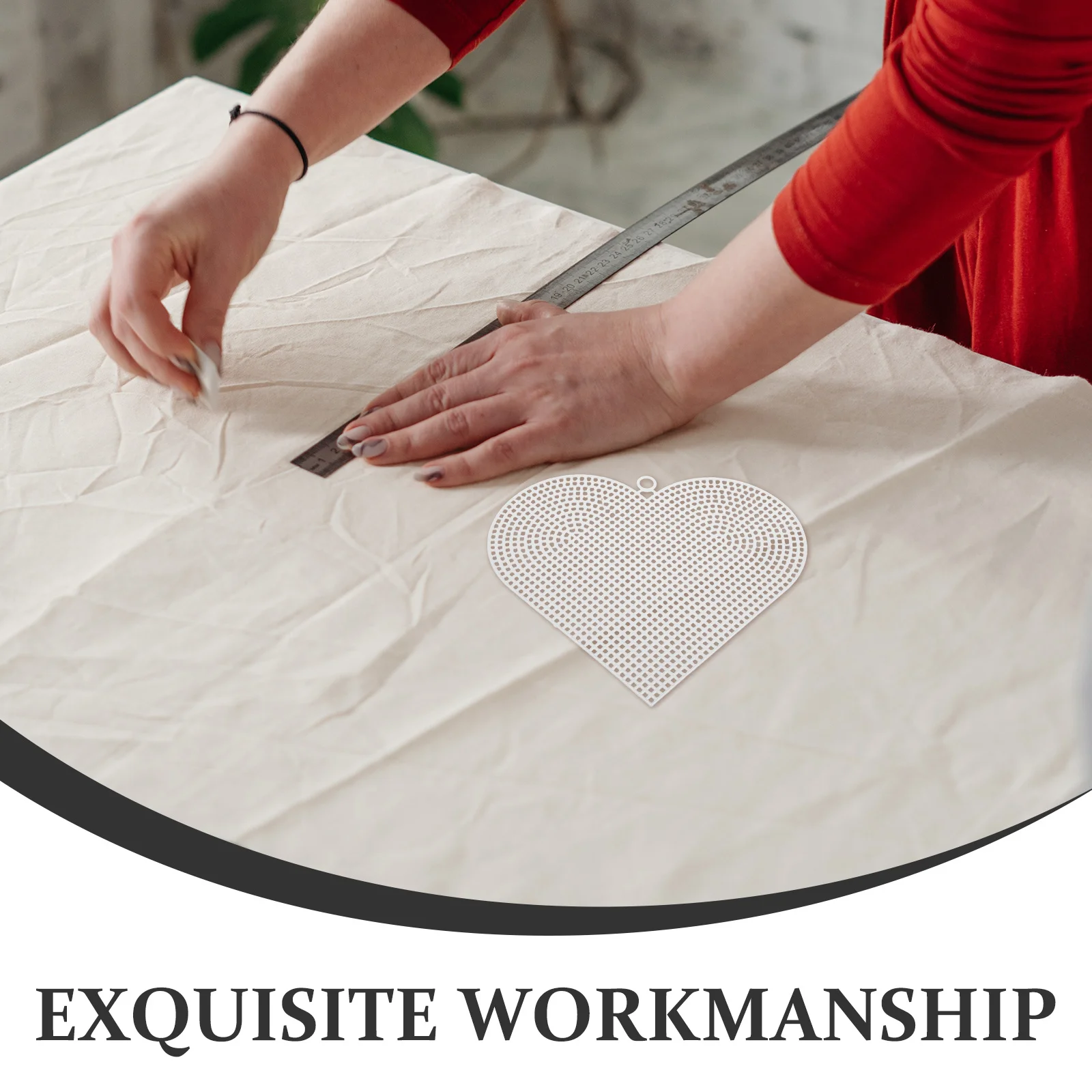 6 قطع من صفائح شبكية بلاستيكية شفافة بتصميم قلب لخياطة الكروشيه، عناصر زخرفية ذاتية الصنع، حصيرة شبكية مرنة لصنع الحقائب