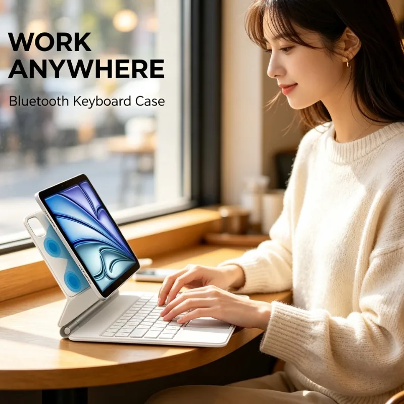 Backlit Keys Touchpad Wireless Keyboard Cover for iPad 10 10th iPad Air 4 5 6 Air 11 13 M4 2026 iPad Pro 11 12.9 13'' M4 M5