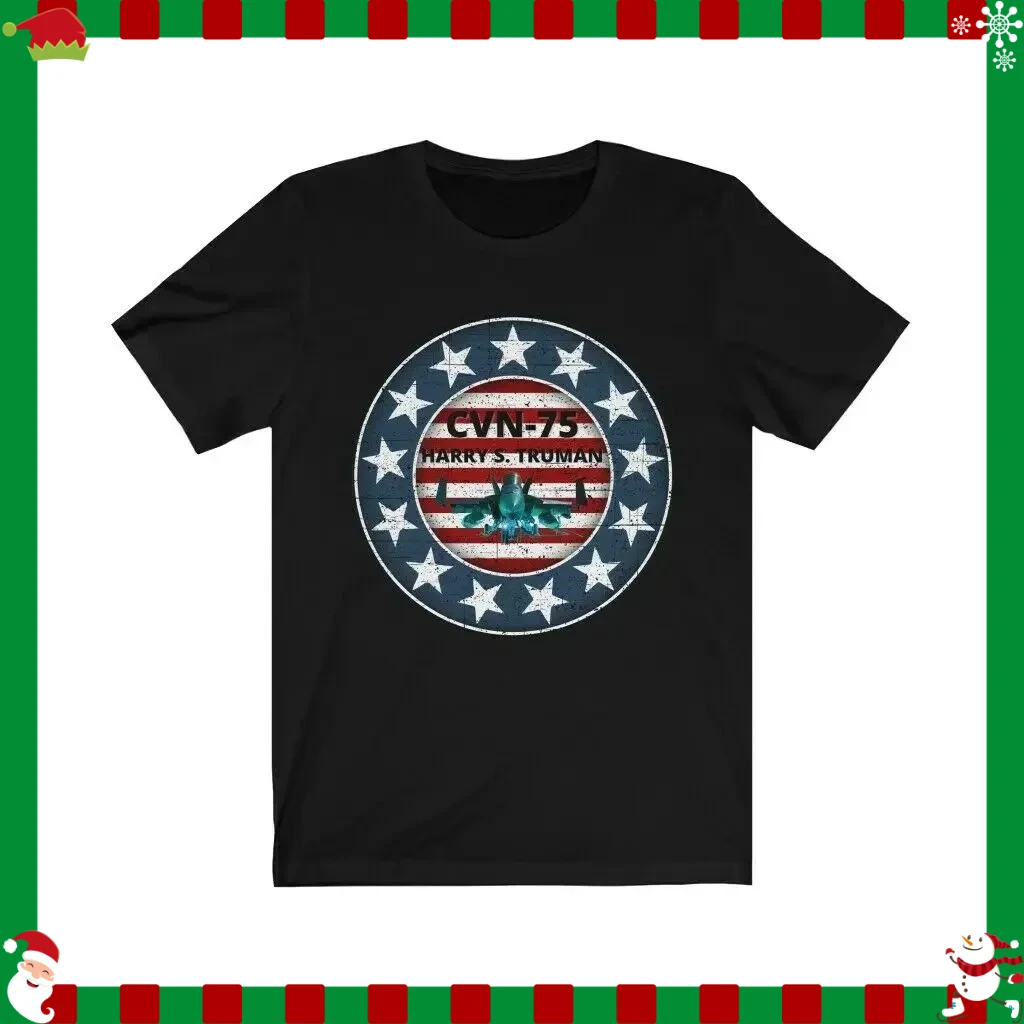 Naval Aircraft Carrier S Harry S. Truman CVN-75 T Shirt. New 100% Cotton Short Sleeve O Neck T Shirt Casual Men's Top