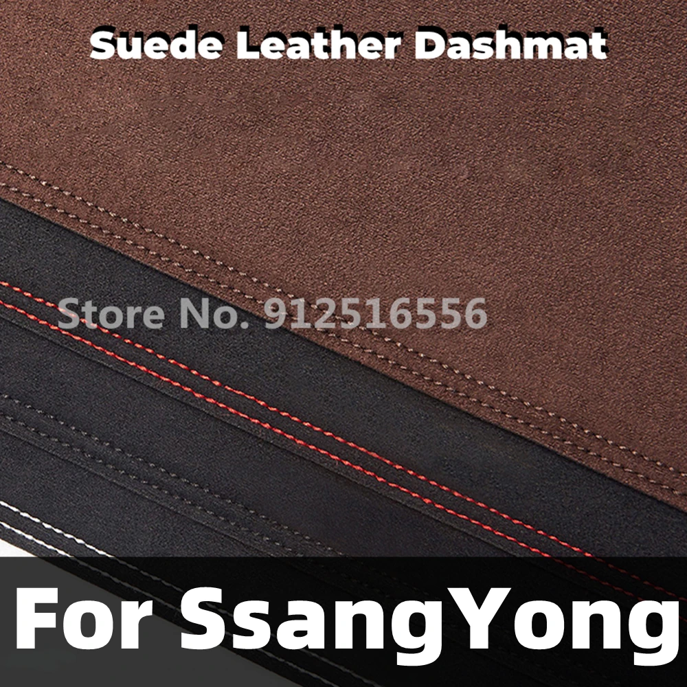 Suede Dashmat Dash Mat Dashboard Cover Non-Slip Accessories for SsangYong Korando Rexton Tivoli XLV AIR Tivolan Musso Actyon