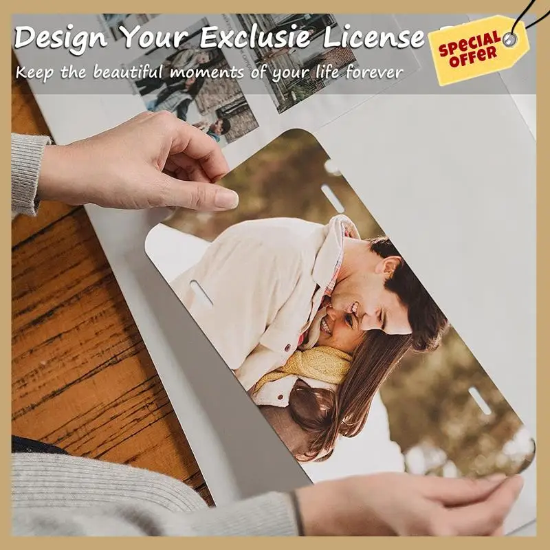 Rendimiento estable-14 piezas en blanco para matrículas de sublimación, espesor de etiqueta de matrículas de sublimación automotriz 0,65 mm Metal Wh