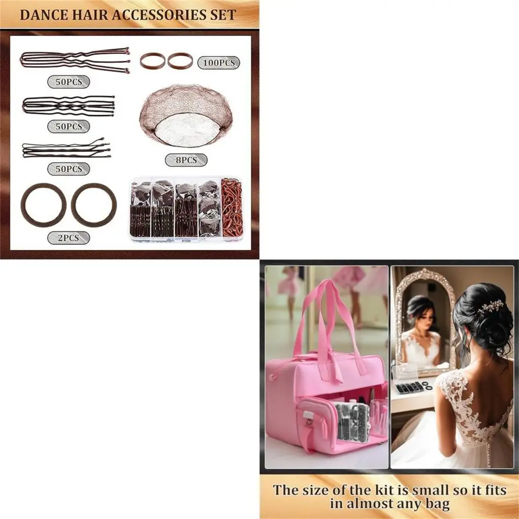 

Ballet Bun Essential 260Pieces Hair Accessories U Shaped Pins Hairpins Invisible Hair Net for Styling