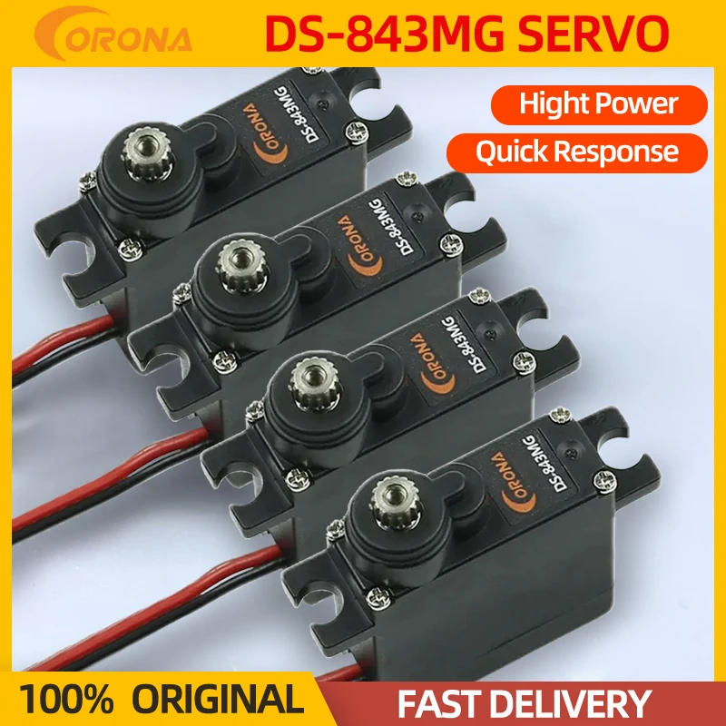 4PCS Corona DS843MG Digital Servo High Torque Metal Gear 4.8kg/0.10sec/8.5g For RC Control Car Airplane Helicopter Robot